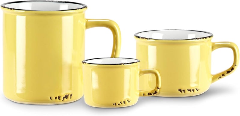 Abbott Collection Enamel Look Stoneware Espresso Cup Yellow - Image 2