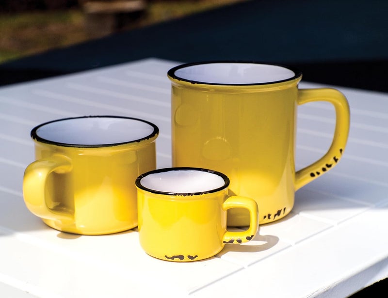 Abbott Collection Enamel Look Stoneware Espresso Cup Yellow - Image 3