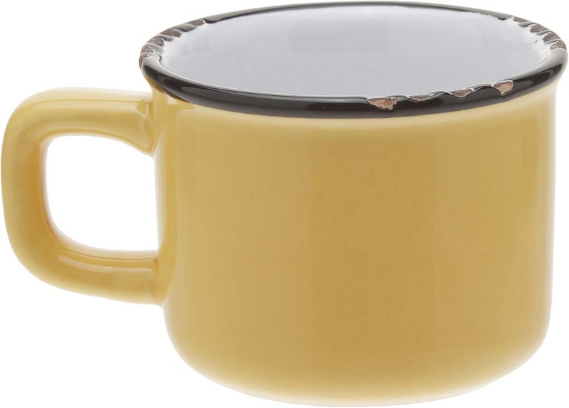 Abbott Collection Enamel Look Stoneware Espresso Cup Yellow - Image 5