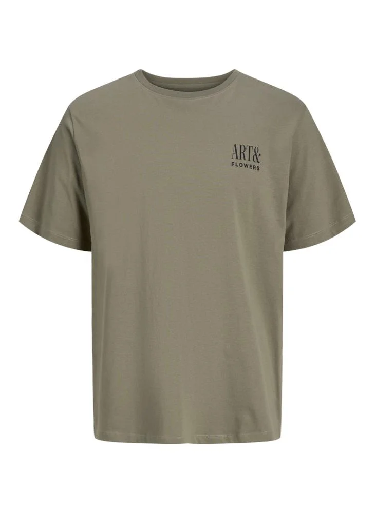 JACK & JONES Vetiver Relaxed Fit Crew Neck Short sleeve t-shirt for Men | Best Price UAE