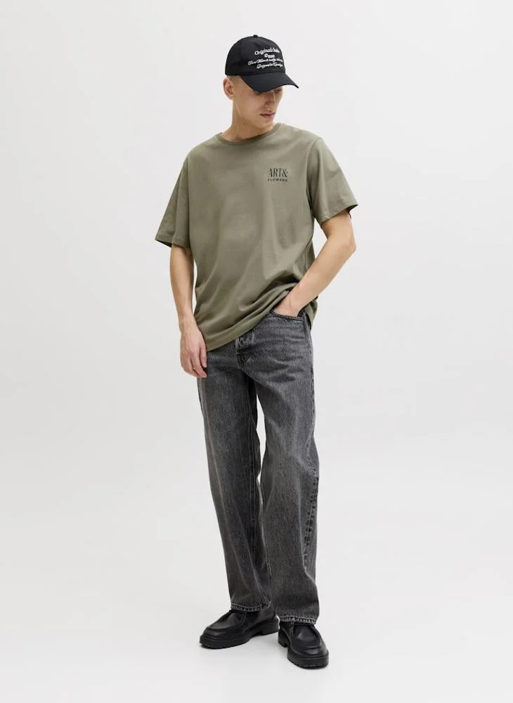 JACK & JONES Vetiver Relaxed Fit Crew Neck Short sleeve t-shirt for Men | Best Price UAE