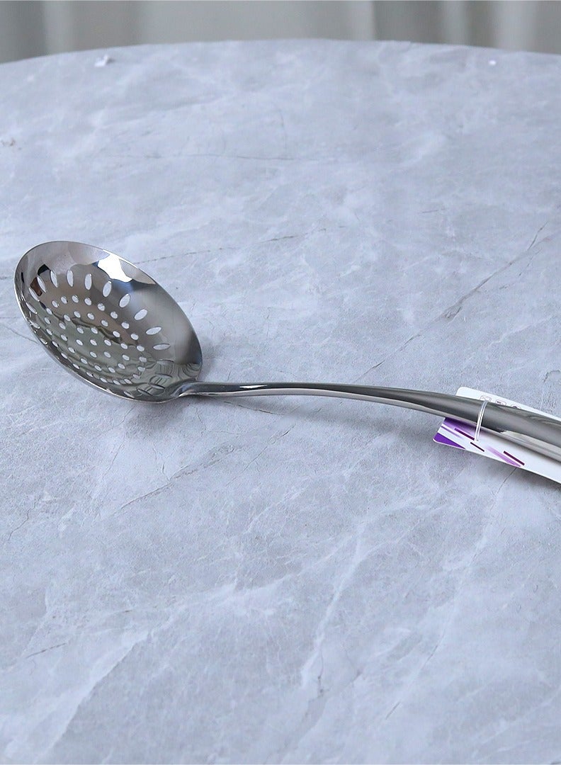 الهدايا مول  مغرفة طبخ سادة ستانلس ستيل أنيق – فضي – 38 سم - Image 1