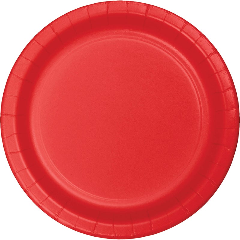 Creative Converting 24Count Touch of Color Paper Banquet Plates Classic Red