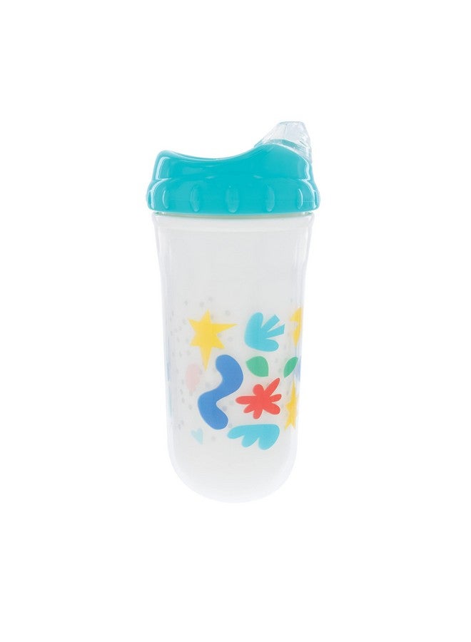 Nuby No Spill Insulated Transition Cup with Soft Rim Spout | 9 oz/ 270 ml | 2 pack: Aqua Animals & White Shapes or Blue Dinosaurs & Yellow Monsters | 18 months + - Image 4