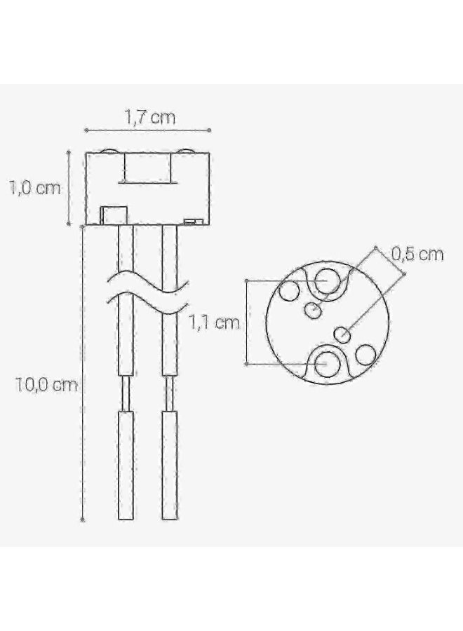 مقابس مصباح GU5.3 MR16 مع كابلات سيليكون 10 سم، 25 فولت 100 واط، حزمة من 6 - Image 2