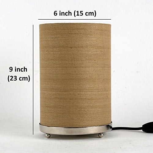 Craftter Textured Round Table Lamp for Home, Office- Brown Shade Metal Base Night Lamp- Decorative Desk Lamp for Bedroom, Kids Room, Bedside, 9X6 Inch, Pack of 1 - Image 3