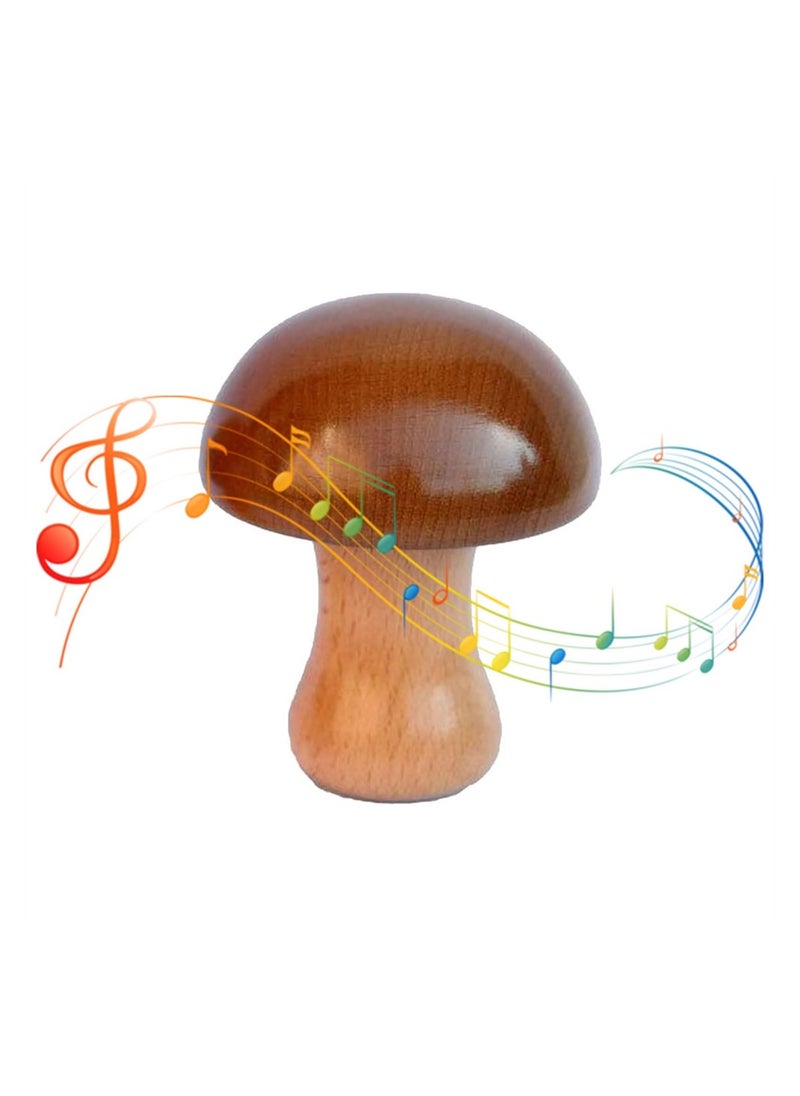 SYOSI Mushroom Wooden Carousel Rotating Music Box, Solid Wooden Mushroom Shape Clockwork Music Box, Vintage Durable Exquisite Decorative Rotation Crafts Gift for Boys Girls Adults Kids (Brown)  - Image 1