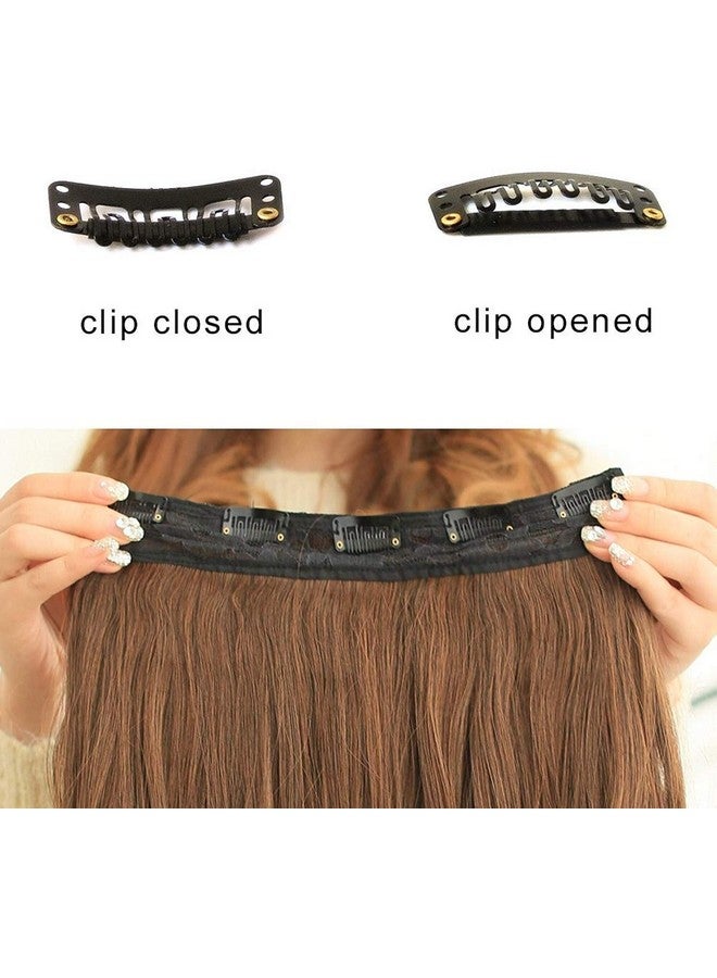 فوكس وصلة شعر صناعية مستقيمة ذات مشبك FOK 5 بلون أسود مع لمسات ذهبية - 24 بوصة - Image 5