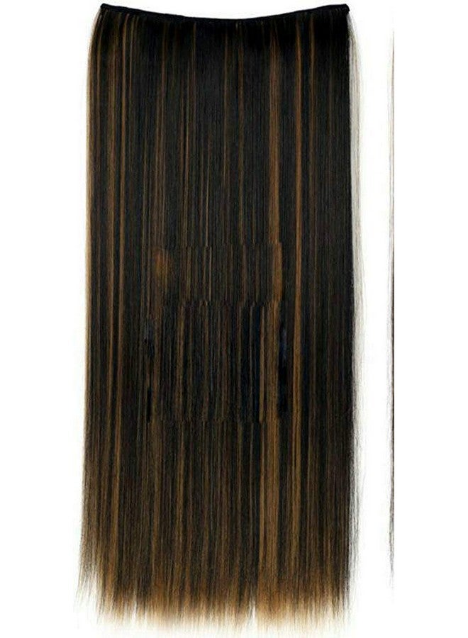 فوكس وصلة شعر صناعية مستقيمة ذات مشبك FOK 5 بلون أسود مع لمسات ذهبية - 24 بوصة - Image 2