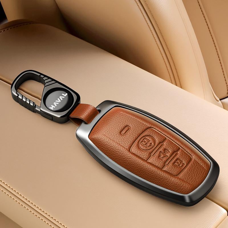 Zinc Alloy Car Key Case For Haval H2 H2s H6 M6 Keychain Remote Cover Shell Housing Fob Accessories  (Orange) - Image 1