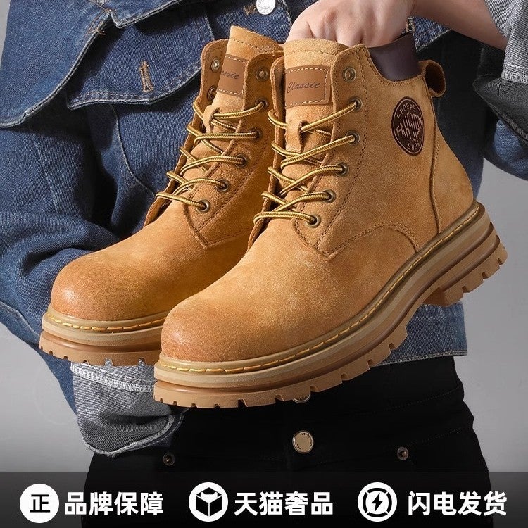 Akita Rhubarb Boots Genuine Leather British Style 2026 Boots Thick-Soled Outdoor Work Shoes For Men And Women - Image 4