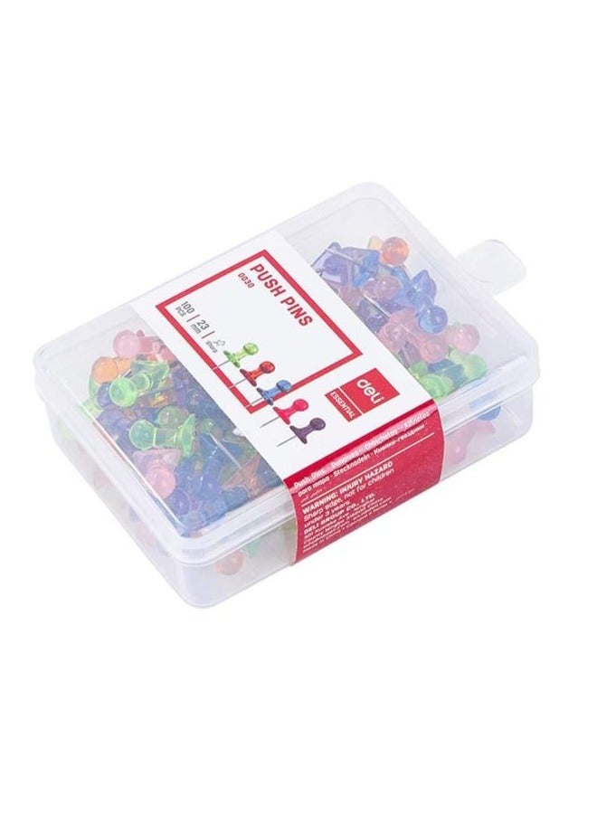 Deli 200-Piece Push Pin Set Green/Blue/Red - Image 2