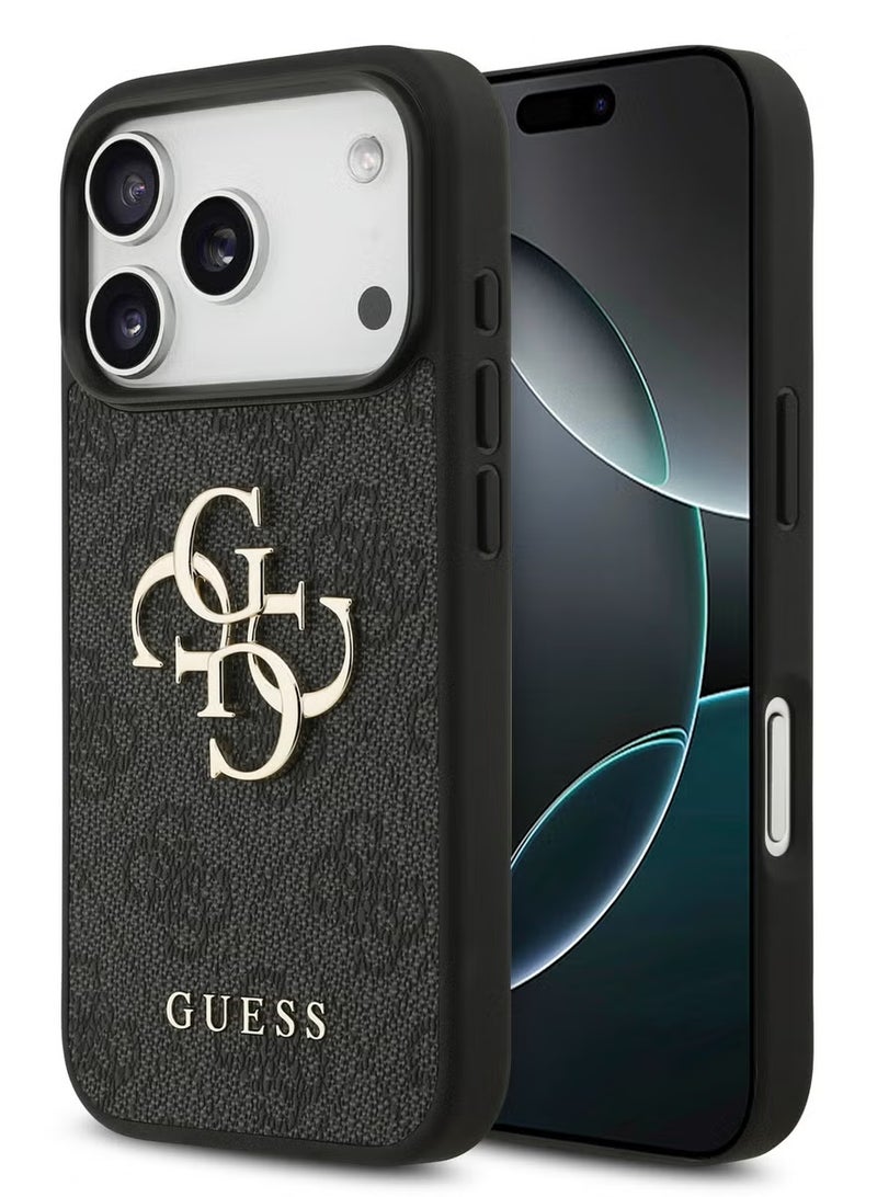 GUESS "iPhone 17 Pro Max PU Leather Case – Ultra-Slim, Lightweight Design with Bold 4G & Classic Logo – Easy to Install – Black" - Image 1
