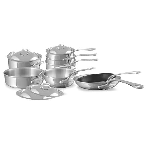 Mauviel M'Cook 5-Ply Polished Stainless Steel 12-Piece Cookware Set With Cast Stainless Steel Handles, Made In France - Image 5