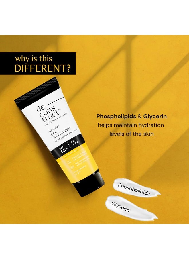 Deconstruct Face Gel Sunscreen Spf 50 + And Pa+++ | Gel Based Sunscreen For Oily, Combination, Acne Prone & Normal Skin| Broad Spectrum Sunscreen, No White Cast, Lightweight - 50G Each, Pack Of 2  - Image 4