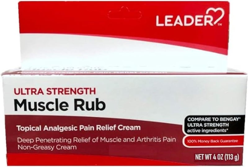 Leader Muscle Rub  FastActing Deep Penetrating Relief for Sore Muscles and Joints Minor Arthritis and Back Pain Relief NonGreasy Formula Topical Analgesic Camphor Menthol  Methyl Salic 3Pack - Image 3