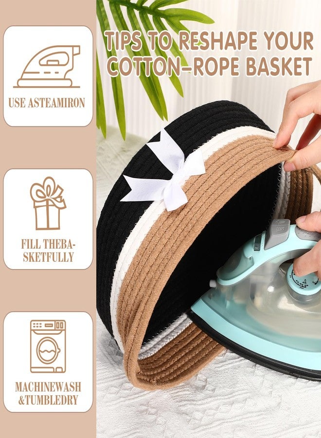 Colingmill 2 Pack Graduation Woven Gift Basket Empty with Ribbon Bow, 12''x8''x5'' Chest Box with Gift Bags Candy Baskets with Handle for Mother's Day Wedding Birthday Decor(Black, Khaki - Image 4