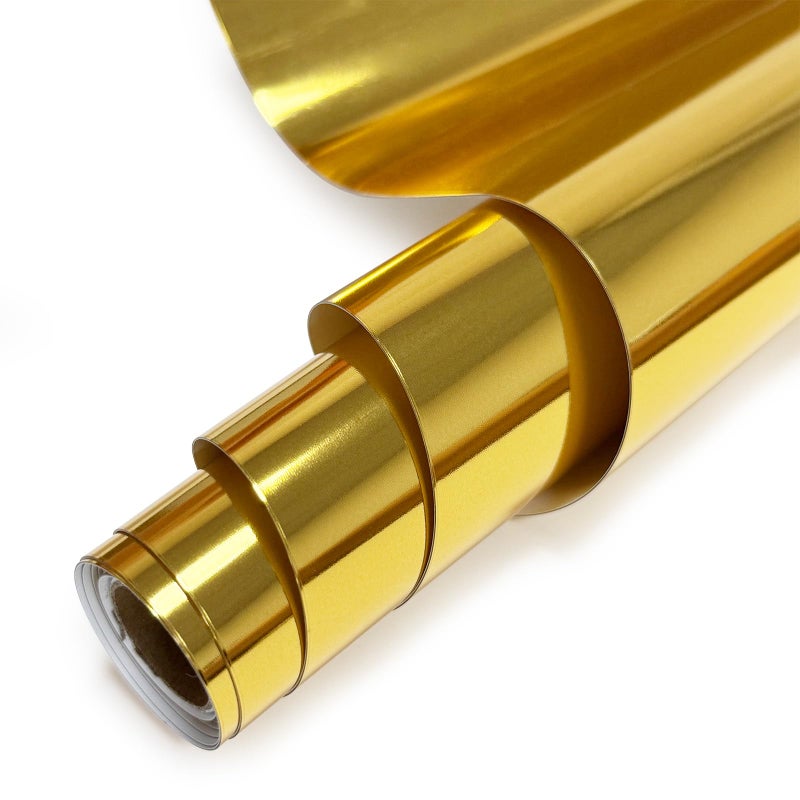 MerryMade Gold Heat Transfer Vinyl Roll 12 x6Ft Mirror Metallic Iron on Vinyl Soft Metallic Foil HTV for TShirt Chrome HTV Easy to Cut Weed for Heat Vinyl Design - Image 3