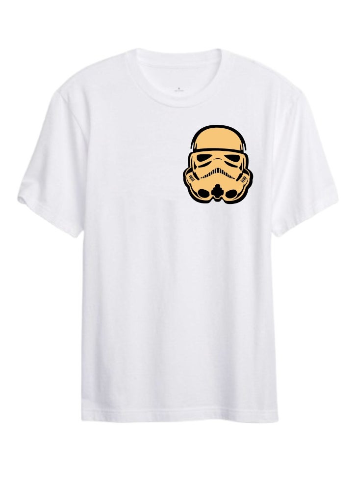 LOUD UNIVERSE Star Wars Stormtrooper Graphic T-Shirt, White, Short Sleeve, Crew Neck  - Image 1