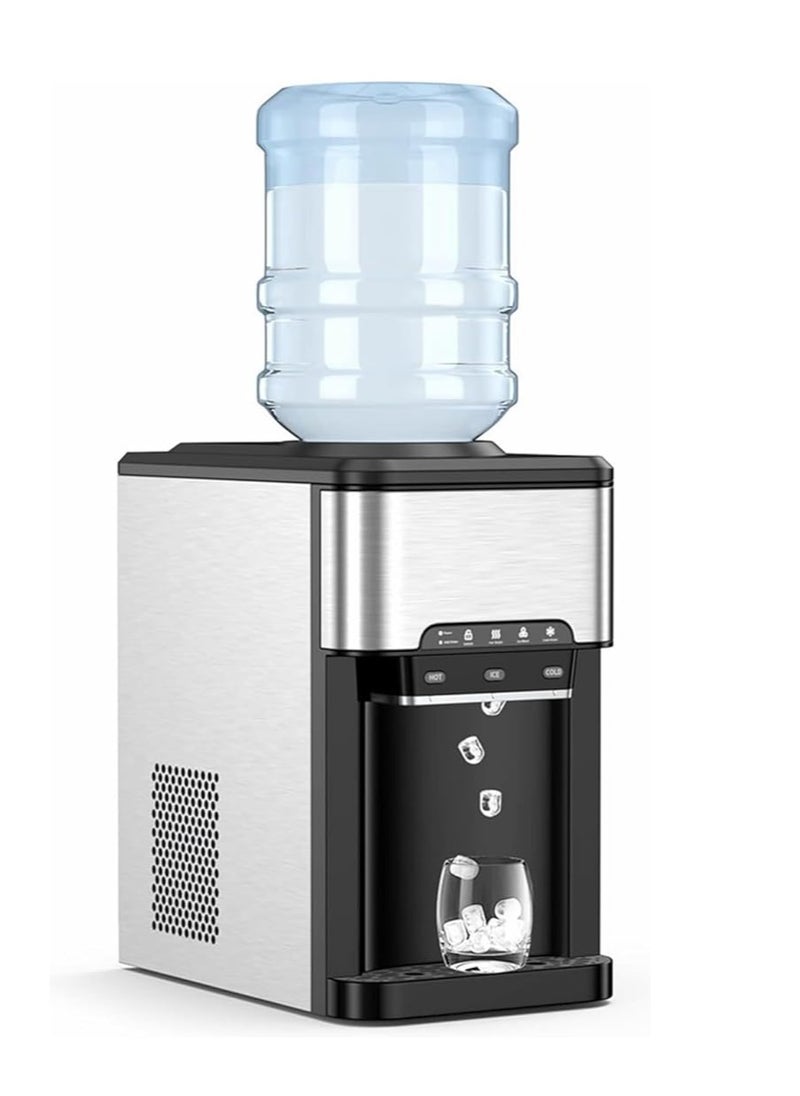 Cool Baby Water Dispenser Countertop  Cold & Hot Countertop Water Dispenser with Ice Maker 12 Cubes/8Mins Stainless Steel Construction  - Image 1