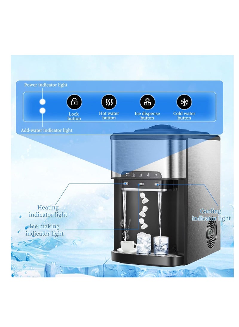 Cool Baby Water Dispenser Countertop  Cold & Hot Countertop Water Dispenser with Ice Maker 12 Cubes/8Mins Stainless Steel Construction  - Image 5