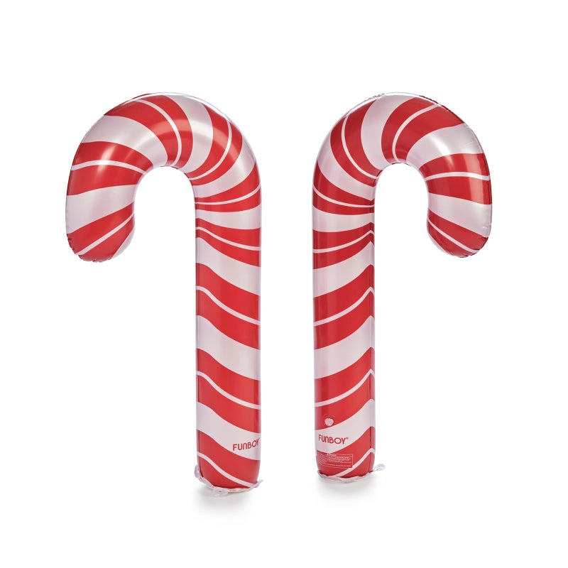 FUNBOY Oversized Inflatable Light-up Holiday Candy Canes with Remote-Control LED Lights (Set of 2) â€“ Christmas Decorations - Image 1