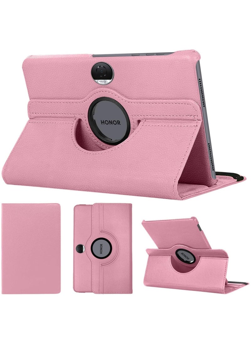 VKL - Case Compatible with Honor Pad 9 12.1 Inch Tablet, PU Leather Case 360° Rotatable Multi-Angle Protection Stand Protective Case for Honor Pad 9 (Pink) - Image 1