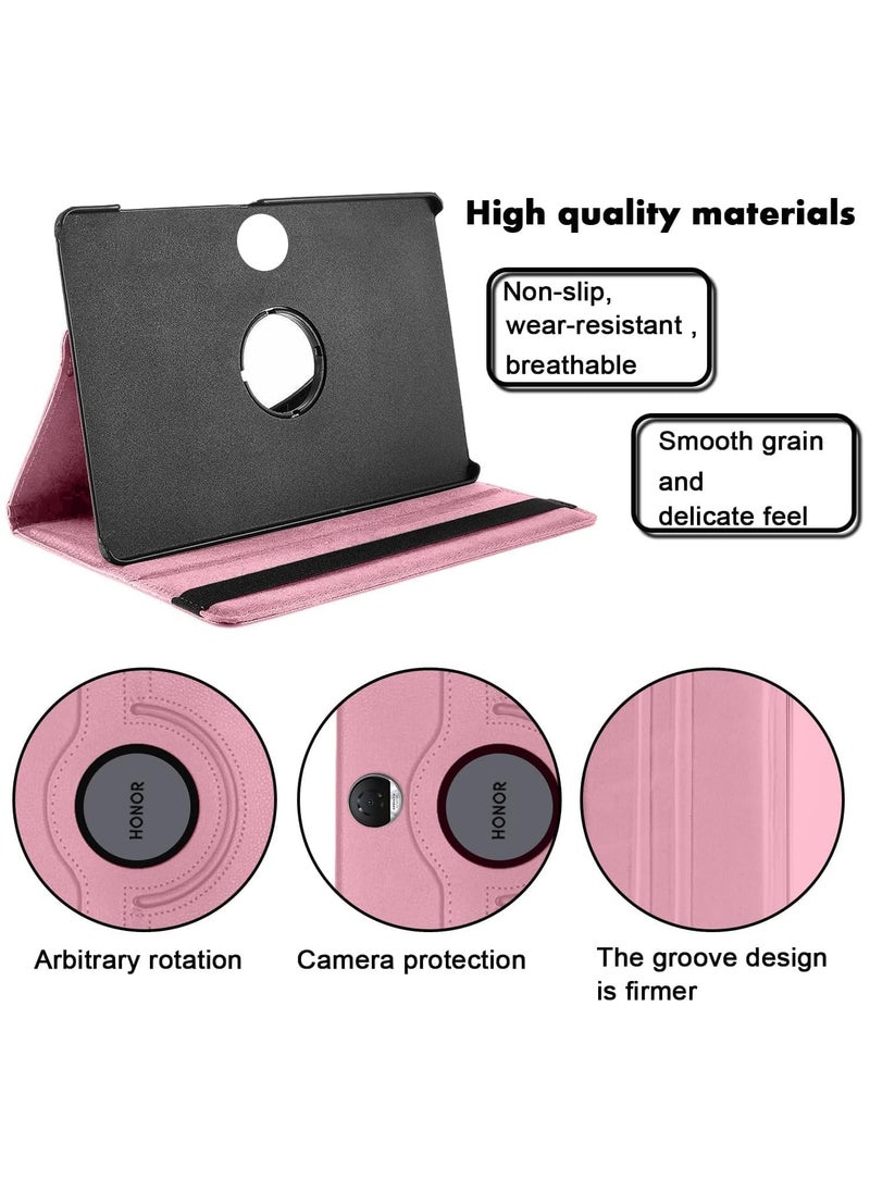VKL - Case Compatible with Honor Pad 9 12.1 Inch Tablet, PU Leather Case 360° Rotatable Multi-Angle Protection Stand Protective Case for Honor Pad 9 (Pink) - Image 1