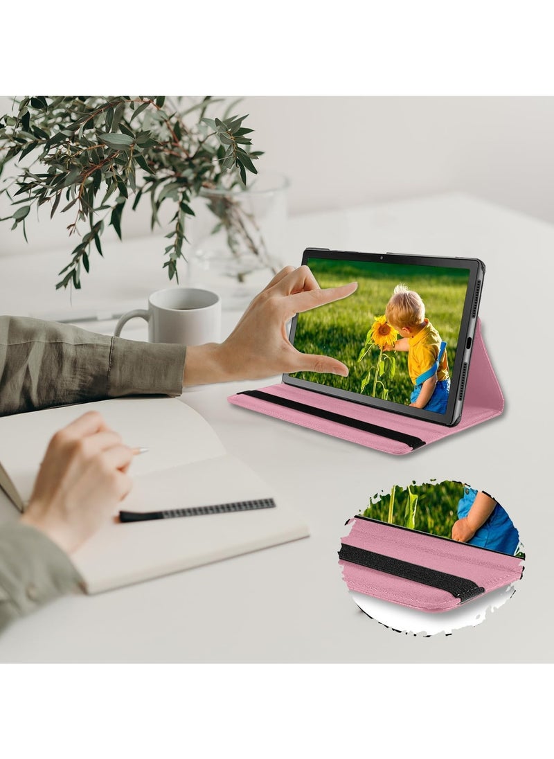VKL - Case Compatible with Honor Pad 9 12.1 Inch Tablet, PU Leather Case 360° Rotatable Multi-Angle Protection Stand Protective Case for Honor Pad 9 (Pink) - Image 1