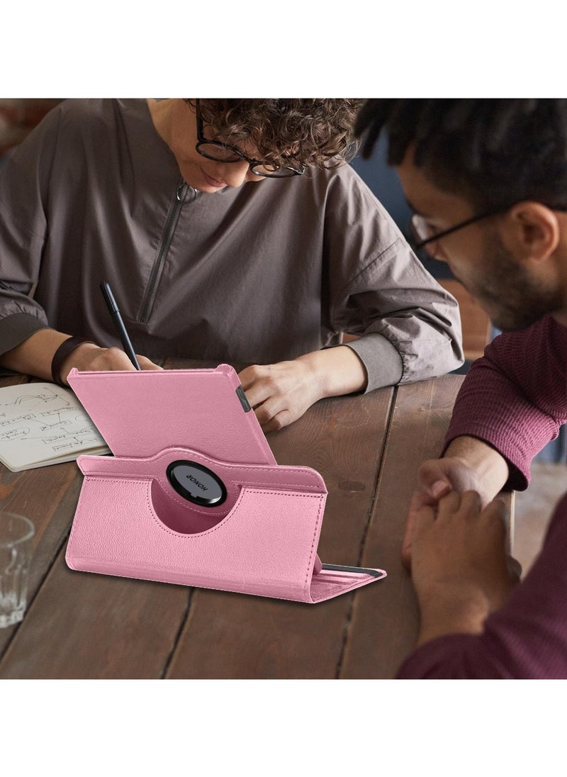 VKL - Case Compatible with Honor Pad 9 12.1 Inch Tablet, PU Leather Case 360° Rotatable Multi-Angle Protection Stand Protective Case for Honor Pad 9 (Pink) - Image 1