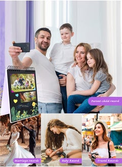 HomarKet Scrapbook Photo Album With Black Page 12x8 Inch White Cover 40 Sheets 80 Pages With 6 Pcs Markers Paints Pens 2 Pack Stickers And Other Accessories For Diy White  - Image 4