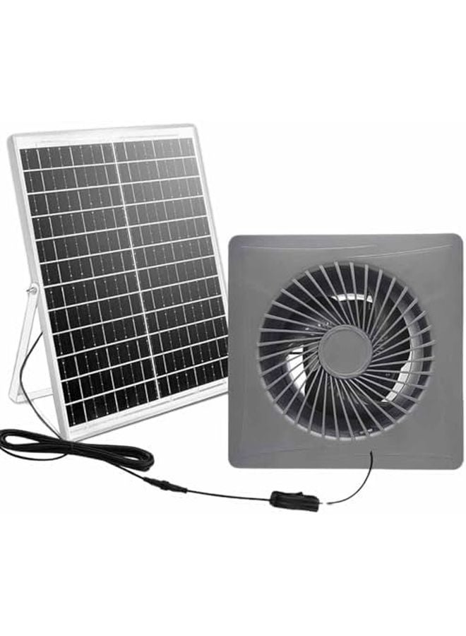 مروحة تهوية تعمل بالطاقة الشمسية 4 بوصة 12 فولت مع لوحة شمسية 9.45 × 9.45، مروحة عادم جدارية، صمام فحص، موتور نحاسي نقي عالي السرعة موفر للطاقة - Image 2