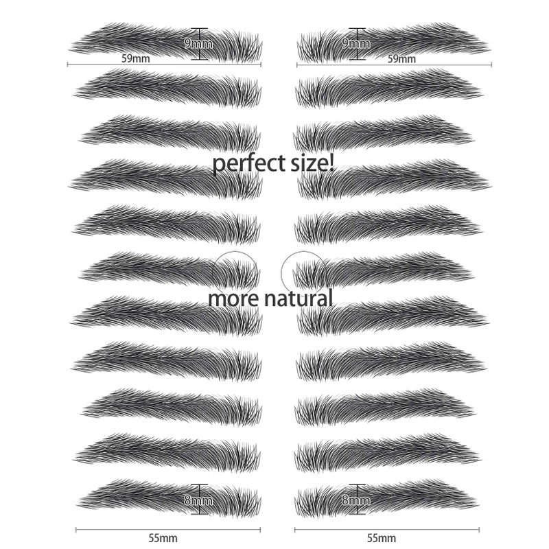 Aresvns Eyebrow Tattoo for Men!Realistic Fake Tattoo Eyebrows 88 Pairs Black,Popular 4D Imitation Eyebrows Transfer Stickers,Suitable Sizes Christmas Gift - Image 2