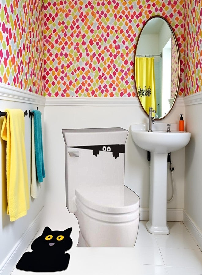 WLngtv Black 3D Toilet Monster Funny Bathroom Seat Decor Removable Sticker Wall Art Decal Toilet Lid Decals,Decals,Bathroom Stickers for Wall,Stickers,Toilet Accessories - Image 3