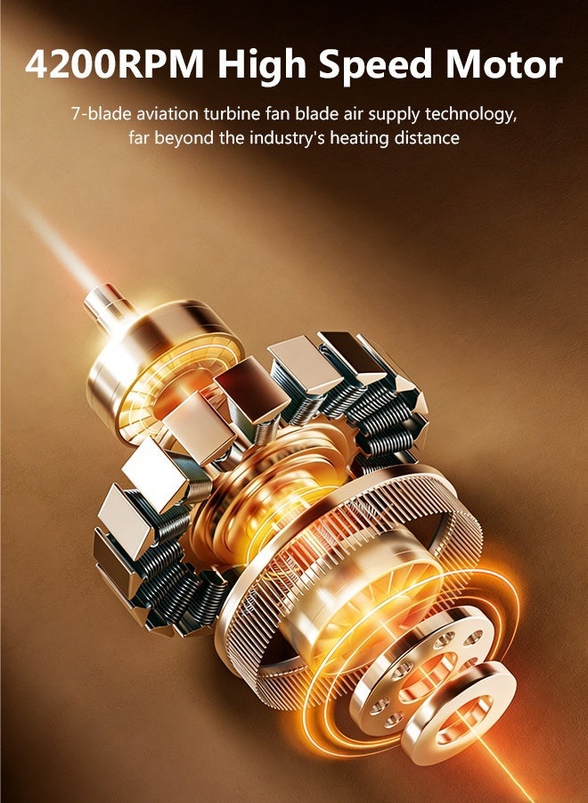 Forthcan 3D Flame Electric Heater, Fast Heating PTC Ceramic Space Heater with Oscillation, 4-Level Timer, Safety Protection, Portable Home & Bedroom Warmer - Image 4