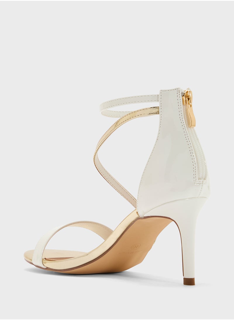 ELLA Heeled Sandal With Metallic Strap  - Image 3