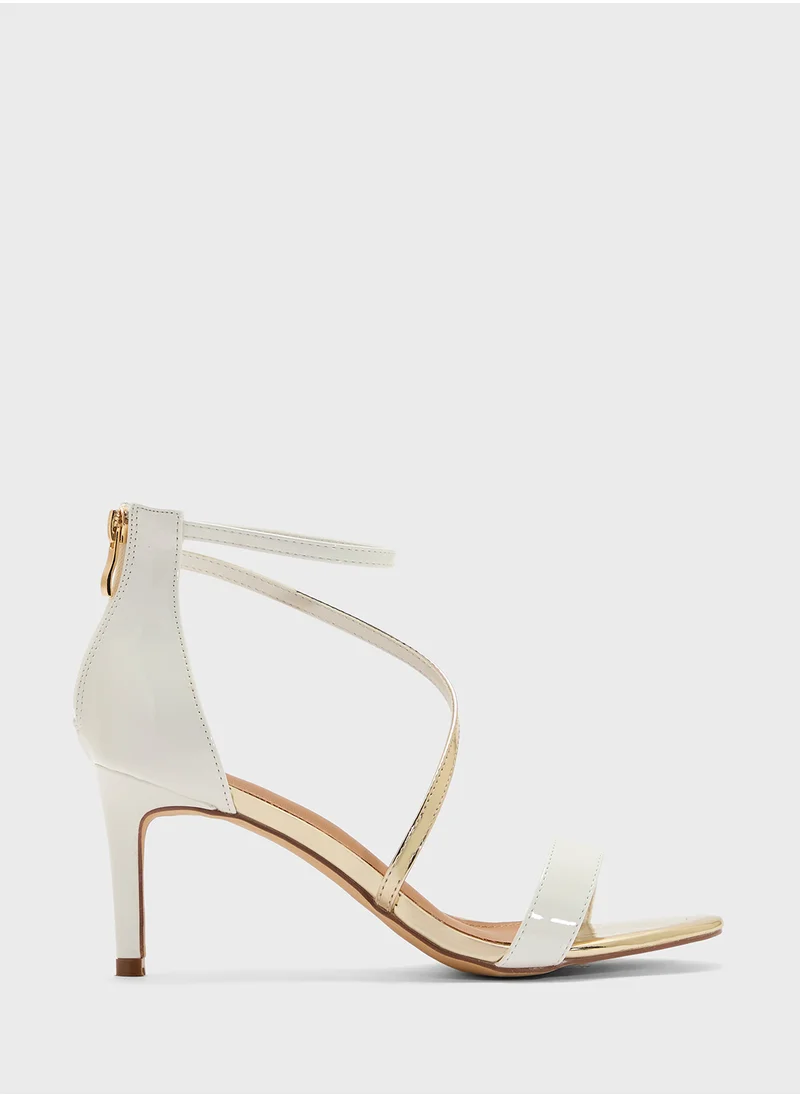 ELLA Heeled Sandal With Metallic Strap