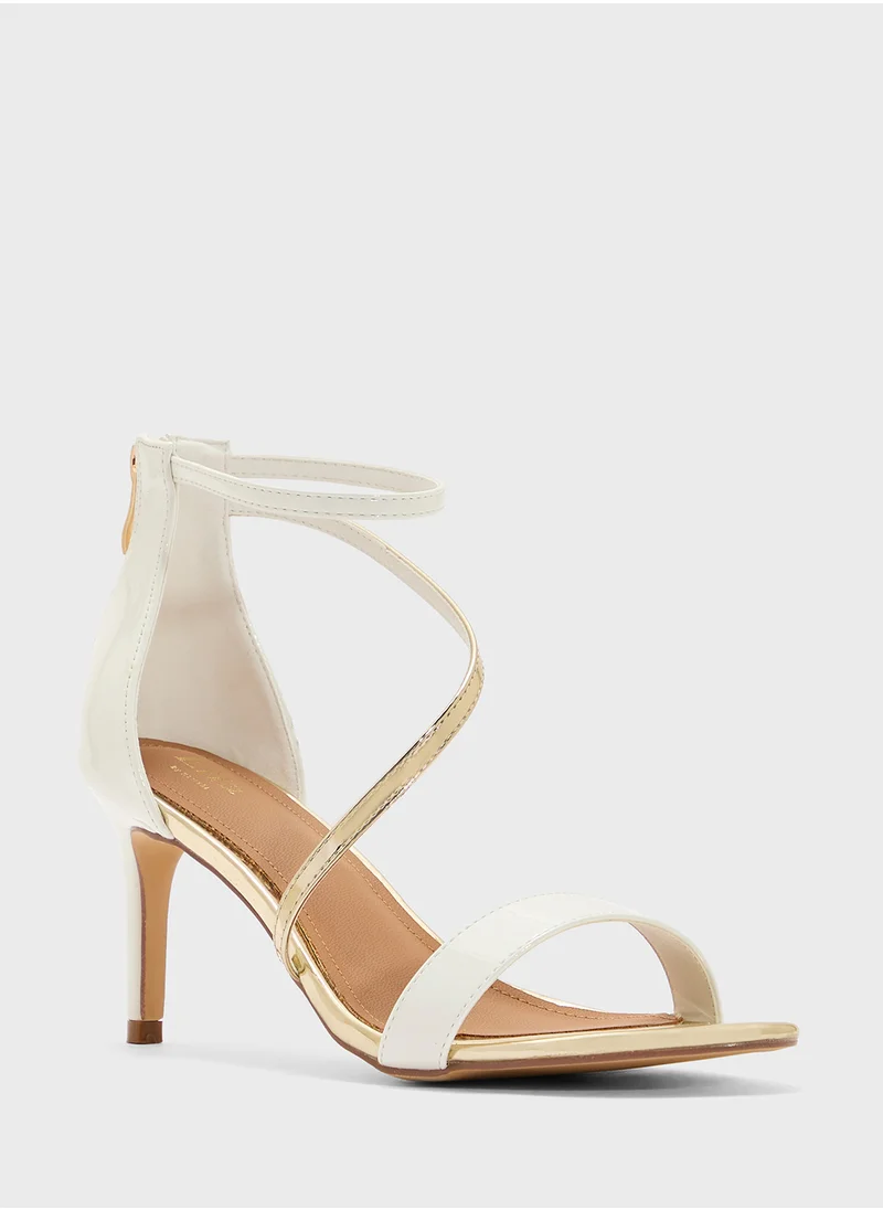 ELLA Heeled Sandal With Metallic Strap