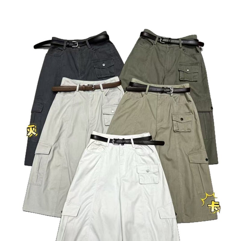 T-PLATFORM Women's Retro Multi-Pocket Cargo Cropped Pants - Image 5