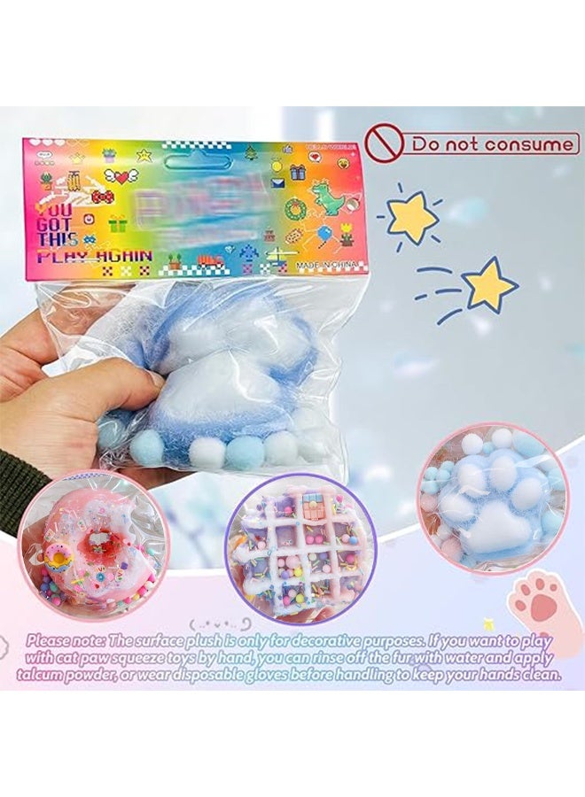 بينتش 3pcs الإجهاد الإغاثة لعبة، الابتكار فك الضغط لعبة، ضغط القط كف الدونات الكرة ضغط لطيف البلاستيك الحسية لعبة، الارتداد الإجهاد والاسترخاء لعبة - الدونات / وافل / القط كف - Image 5