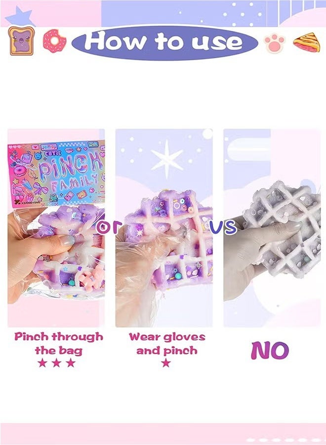 بينتش 3pcs الإجهاد الإغاثة لعبة، الابتكار فك الضغط لعبة، ضغط القط كف الدونات الكرة ضغط لطيف البلاستيك الحسية لعبة، الارتداد الإجهاد والاسترخاء لعبة - الدونات / وافل / القط كف - Image 3