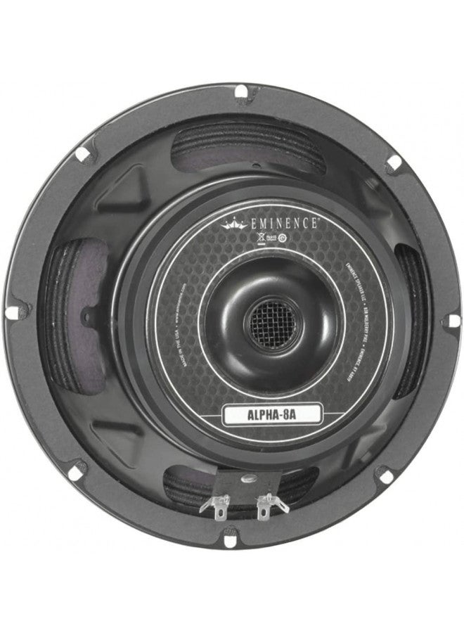 Eminence American Standard Alpha-8A 8" Pro Audio Speaker, 125 Watts at 8 Ohms, Black - Image 1