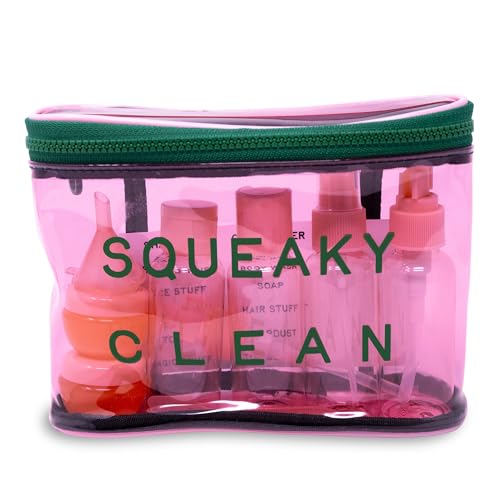 ban.do bando Travel Kit with 4 Plastic Bottles 2 Pots Label Sheet Accessories and PVC Zipper Pouch Squeaky Clean - Image 3