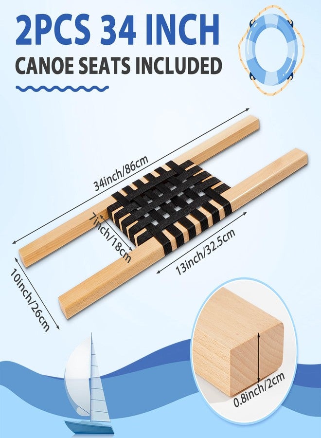 Conderyang 2 Pcs 34 Inch Canoe Webbed Seat Outdoor Caned Seat Replacement Canoe Hardware Accessories Weather-Resistant for Kayaking Boating Fishing Camping(Nylon) - Image 2