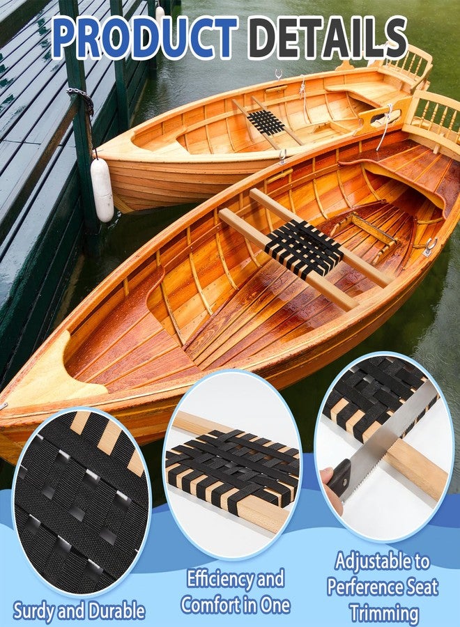 Conderyang 2 Pcs 34 Inch Canoe Webbed Seat Outdoor Caned Seat Replacement Canoe Hardware Accessories Weather-Resistant for Kayaking Boating Fishing Camping(Nylon) - Image 3