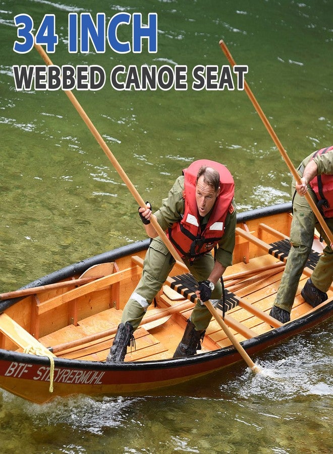 Conderyang 2 Pcs 34 Inch Canoe Webbed Seat Outdoor Caned Seat Replacement Canoe Hardware Accessories Weather-Resistant for Kayaking Boating Fishing Camping(Nylon) - Image 5