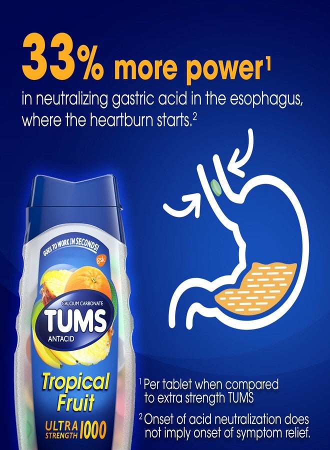 TUMS تومس ألترا 1000 أقصى قوة فواكه استوائية - 72 قرص قابل للمضغ - Image 4