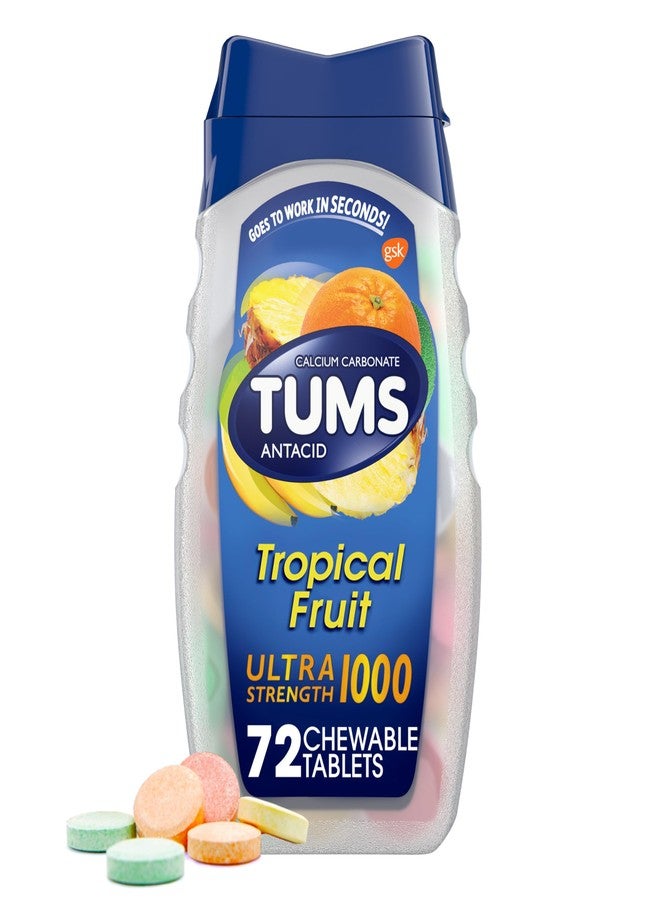 TUMS تومس ألترا 1000 أقصى قوة فواكه استوائية - 72 قرص قابل للمضغ - Image 1