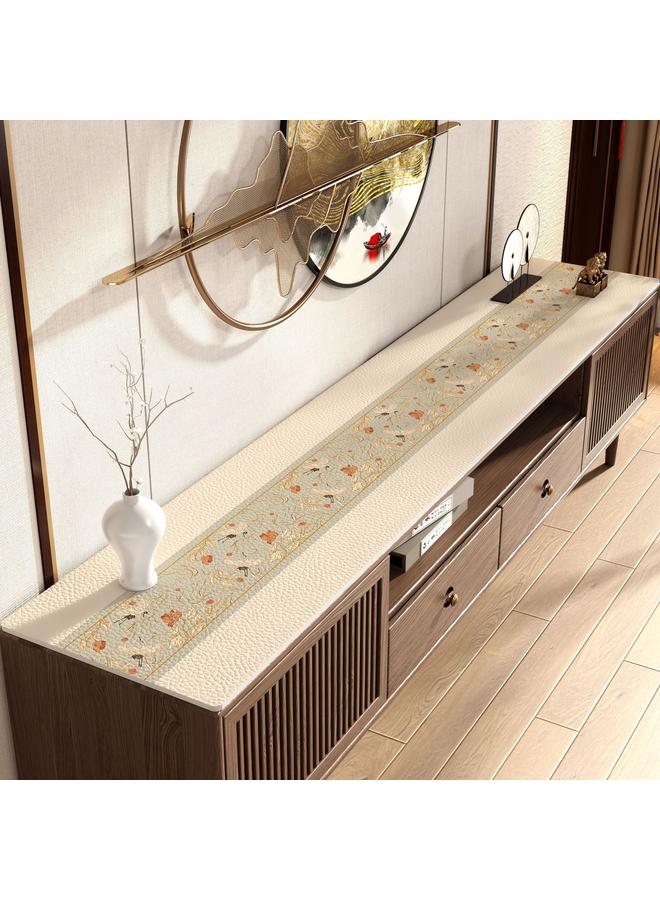 Bluejw TV Cabinet Protective Mat New Chinese Shoe Cabinet Countertop Anti-Dirty Mat Light Luxury High-Level Entrance Sideboard Dispable Tablecloth - Image 1