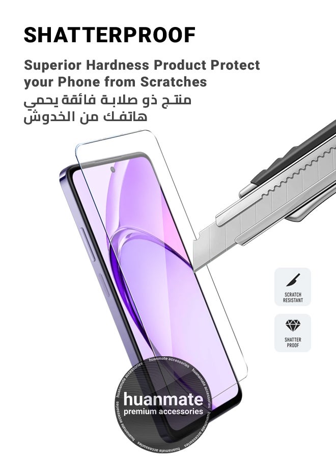 هووانميت - واقي شاشة لهاتف أوبو آيه 3 برو - زجاج مقسى، شفافية عالية، لمسة رقيقة، مضاد للانفجار، حواف مقوسة ناعمة، سهل التركيب، واقي شاشة لهاتف أوبو آيه 3 برو - Image 1